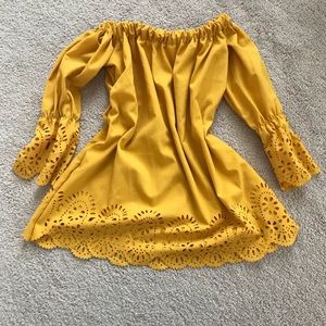 Gorgeous Mustard Off Shoulder Blouse